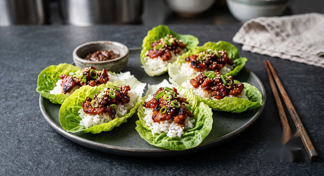 Korean BBQ Mini Gem Lettuce Cups with Gochujang Pork
