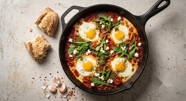 Dutch Rocket Shakshuka with Feta & Za'atar
