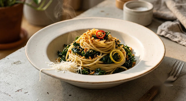 Italian Curly Kale Aglio e Olio with Anchovy & Chilli