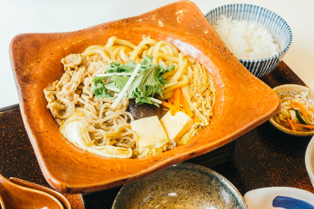 Ruby Chard & Miso Butter Udon — Aeroveg Ruby Chard with thick udon noodles in miso browned butter