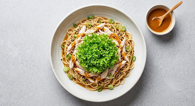 Green Coral Cold Sesame Noodles with Shredded Chicken