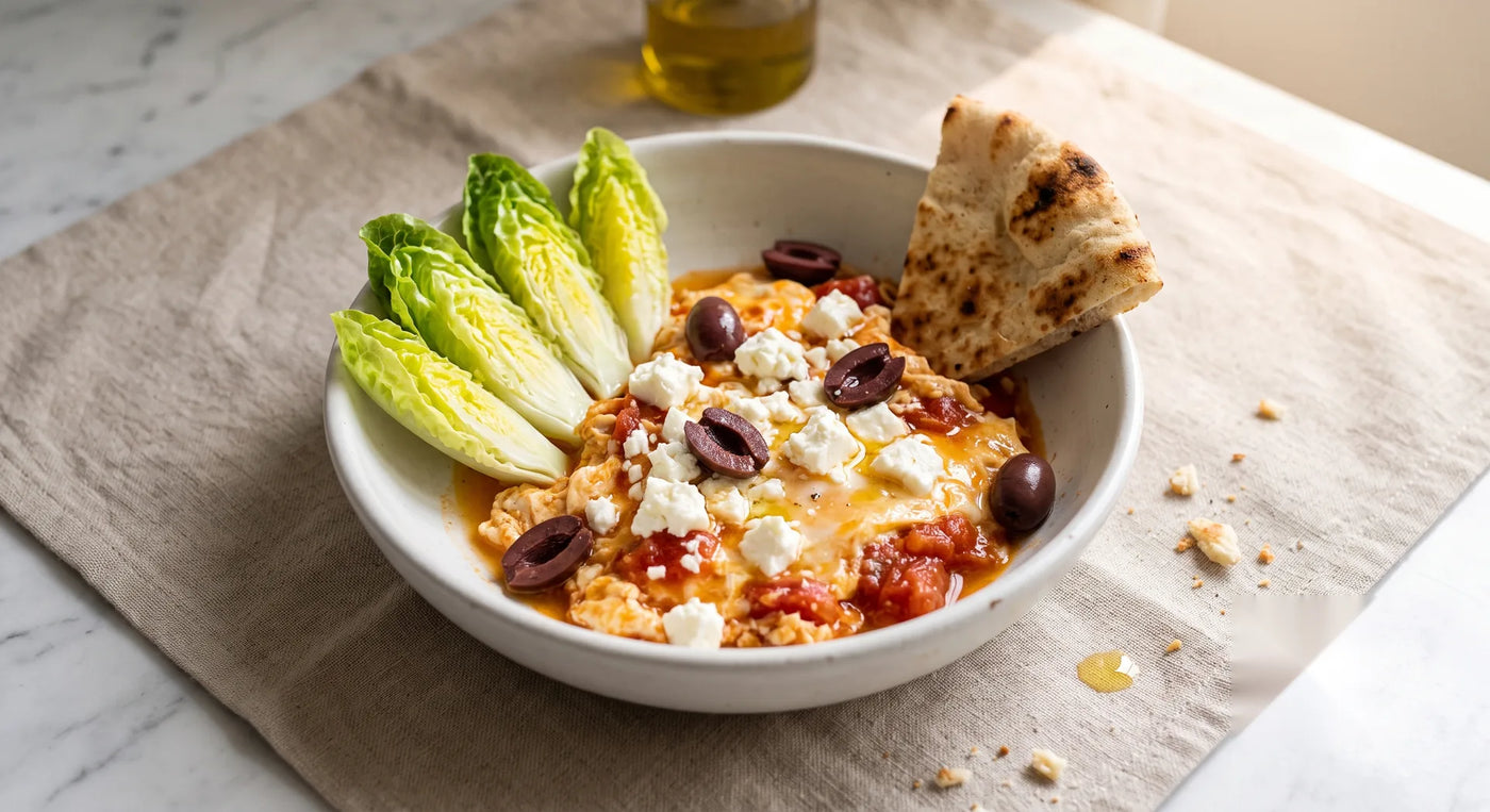 Mini Gem Strapatsada with Feta and Kalamata