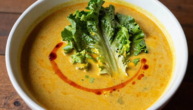 Green Coral Coconut Curry Soup