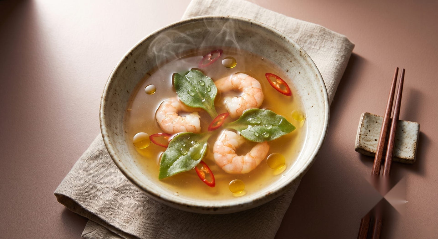 Ice Plant & Prawn Lemongrass Broth