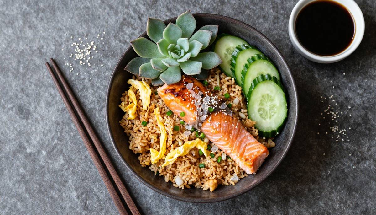 Ice Plant & Salmon Fried Rice