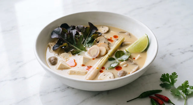 Red Oakleaf & Coconut Tom Kha Tofu Soup
