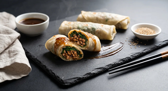 Japanese Tang Oh & Five-Spice Pork Spring Pancake Rolls
