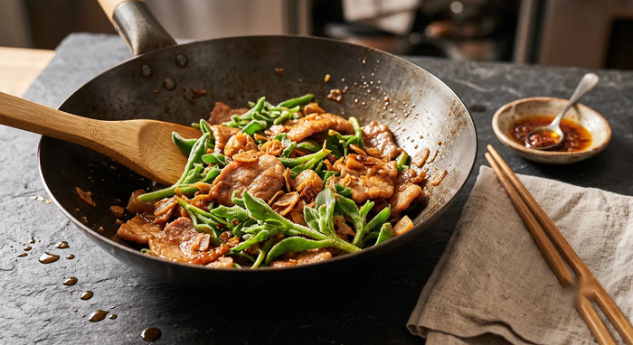 XO Sauce Ice Plant Stir Fry with Pork